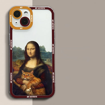 Funda transparente con diseño artístico para iPhone 14