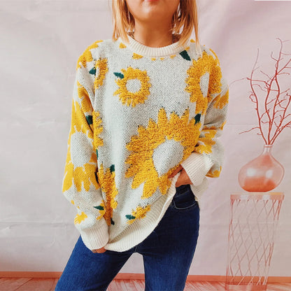 Maglione Ricamo Girasole