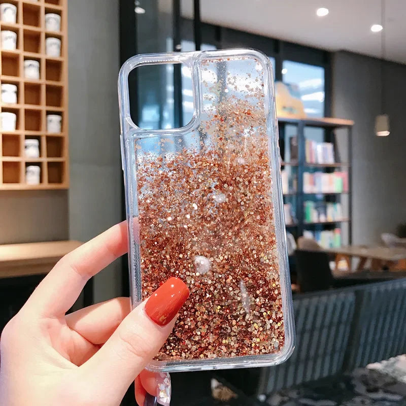 Custodia con Paillettes a Forma di Stella per iPhone