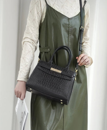 Borsa a Mano in Vera Pelle con Texture Elegante