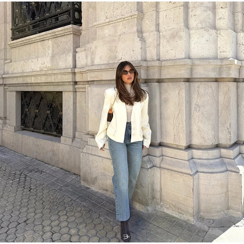 Giacca Corta Donna con Scollo a V