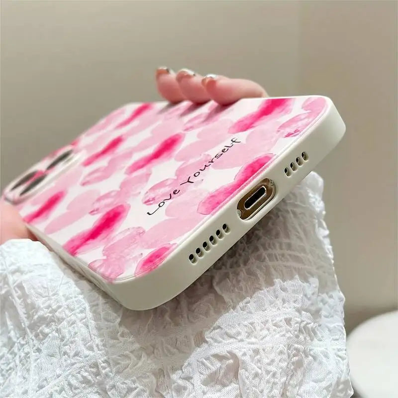 Funda con diseño de arcoíris en forma de corazón para iPhone 14