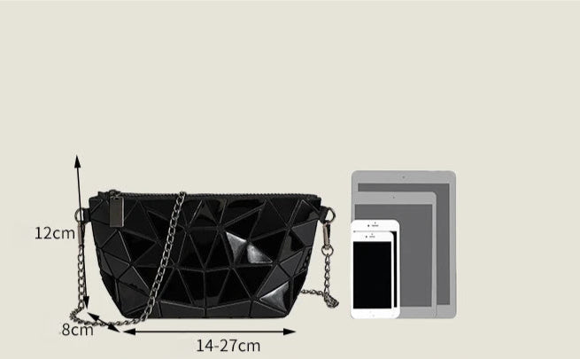 Mini Bolso Geométrico Fruncido con Cadena