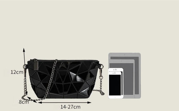Mini Bolso Geométrico Fruncido con Cadena — ángulo 6
