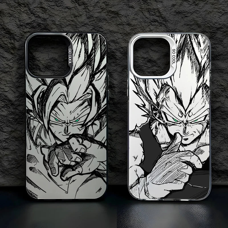 Cover Colorata e Argento per iPhone – Design Saiyan di Dragon Ball