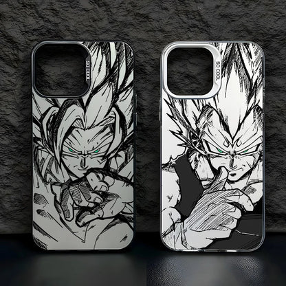 Cover Colorata e Argento per iPhone – Design Saiyan di Dragon Ball