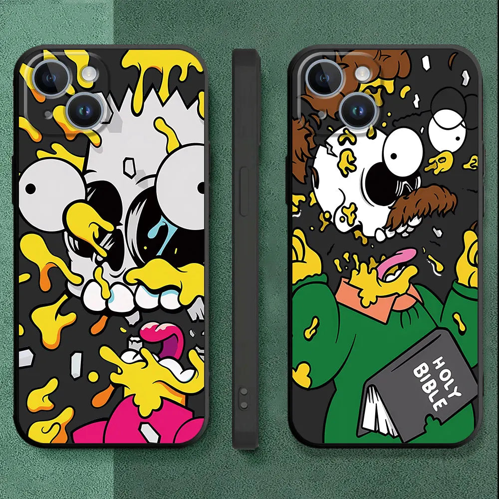 Custodia en TPU Suave con Diseño de Los Simpson per iPhone 15