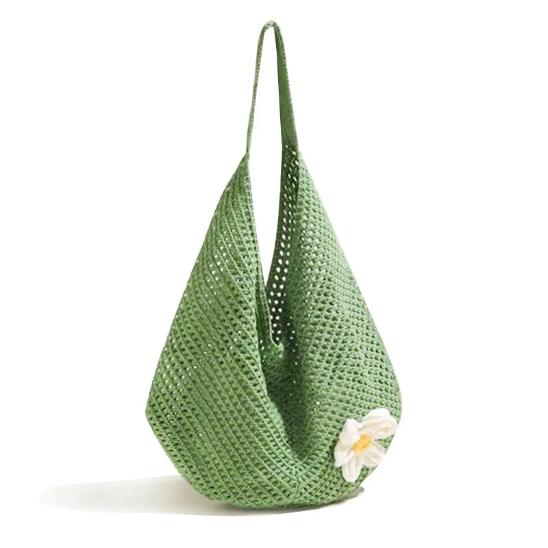 Borsa Estiva Intrecciata con Fiore