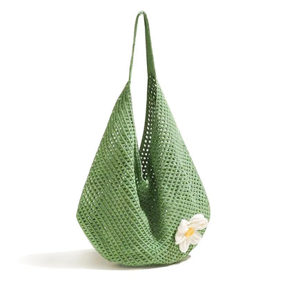 Borsa Estiva Intrecciata con Fiore