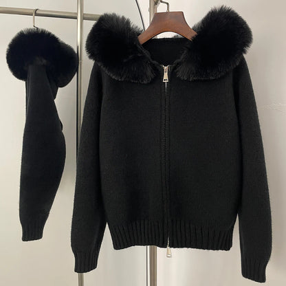 Cardigan Oversize Donna con Cappuccio