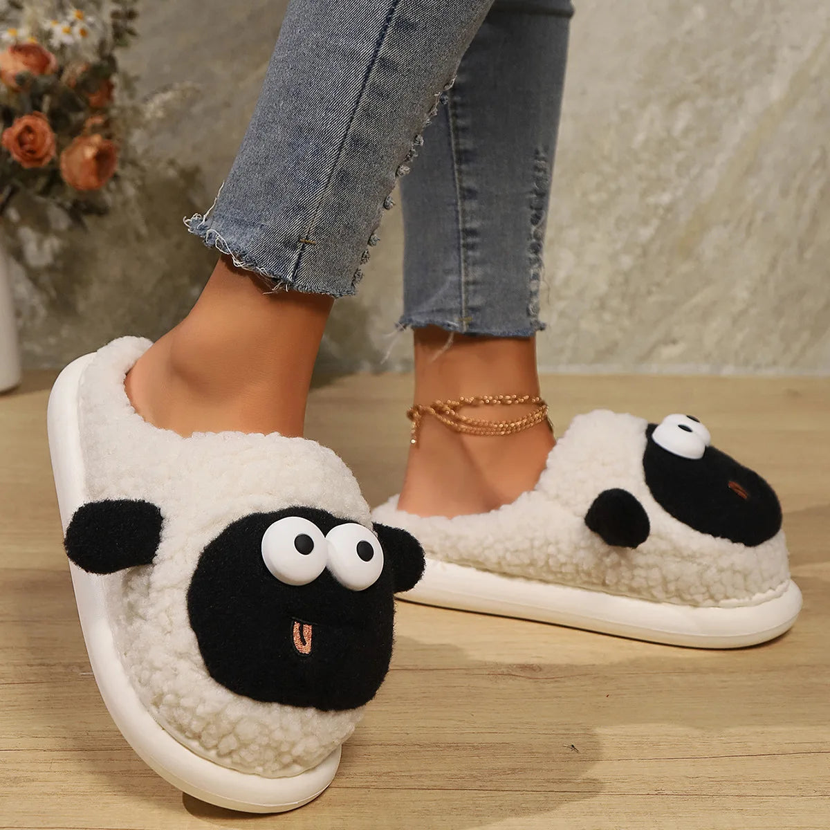 Pantofole Unisex Invernali a Forma di Pecora