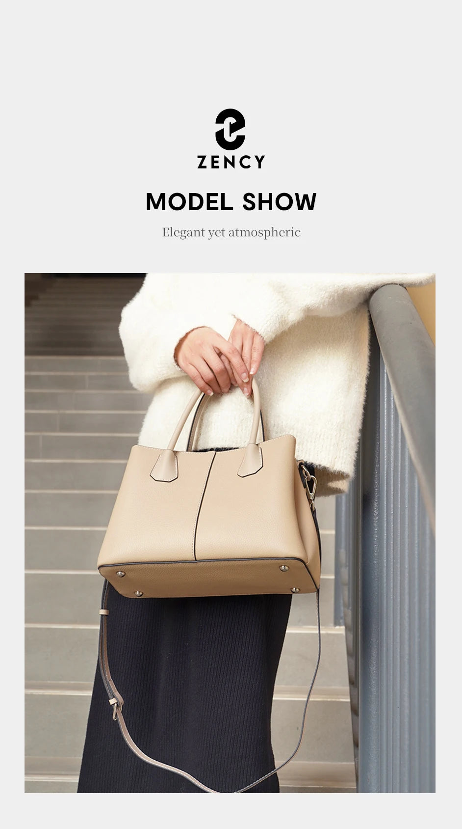 Borsa a Mano in Pelle con Tracolla