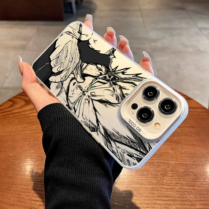 Cover Colorata e Argento per iPhone – Design Saiyan di Dragon Ball