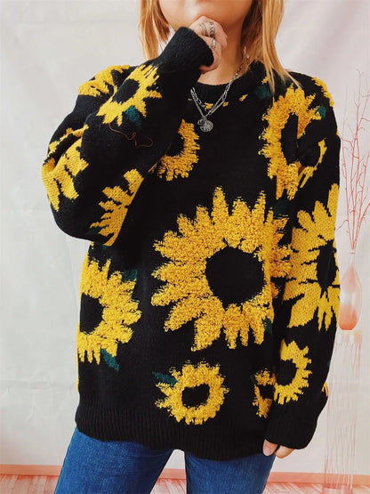 Maglione Ricamo Girasole