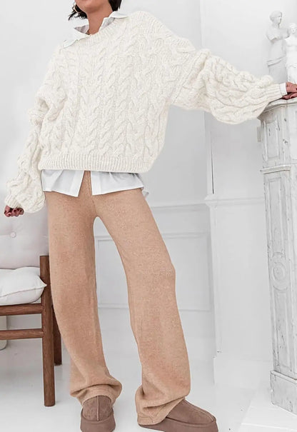 Maglione Stile Retrò Intrecciato