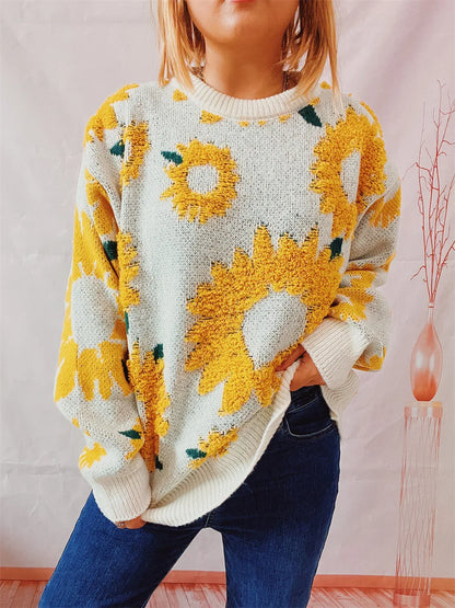 Maglione Ricamo Girasole