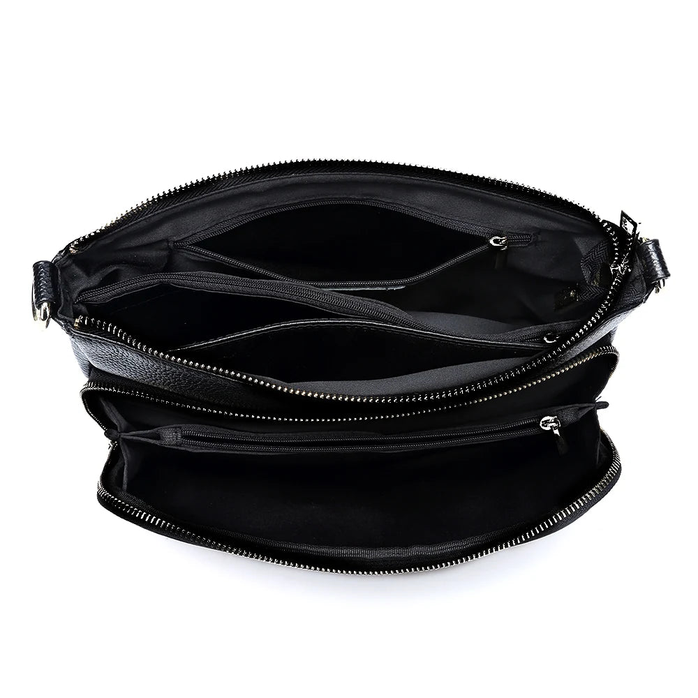 Bolso de hombro de cuero genuino