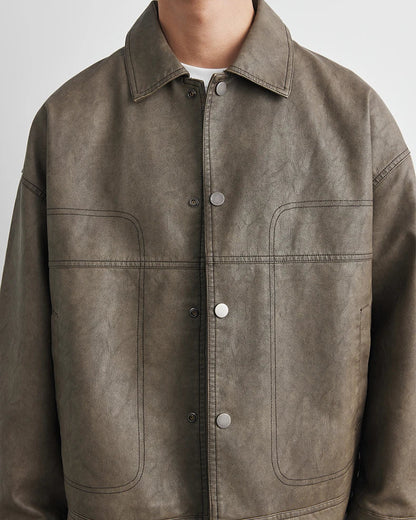Giacca Uomo in Pelle Stile British