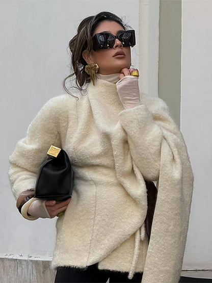 Cappotto Donna con Mantella e Sciarpa