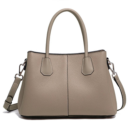 Bolso de piel con bandolera — Caqui
