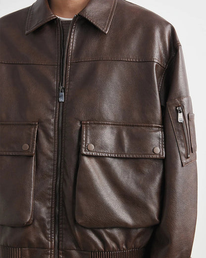 Giacca Uomo in Ecopelle Vintage