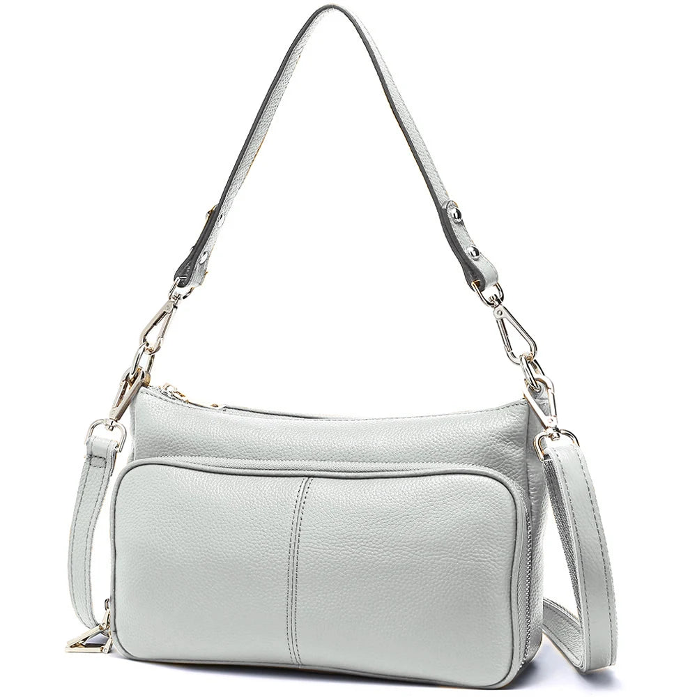 Bolso de hombro de cuero genuino