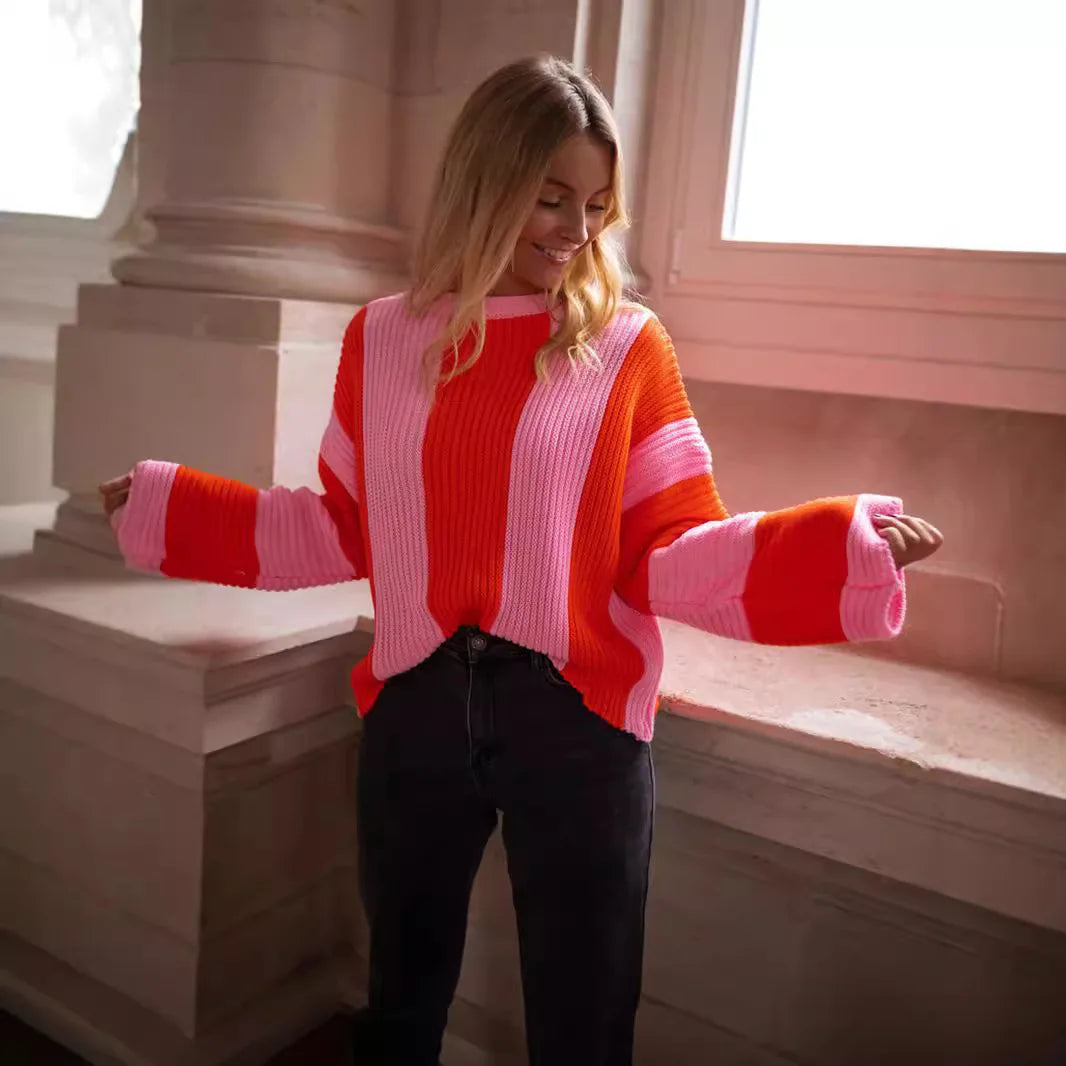 Maglione Righe Colorate Sweet Style