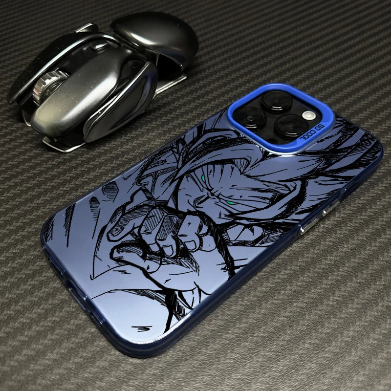 Cover Colorata e Argento per iPhone – Design Saiyan di Dragon Ball
