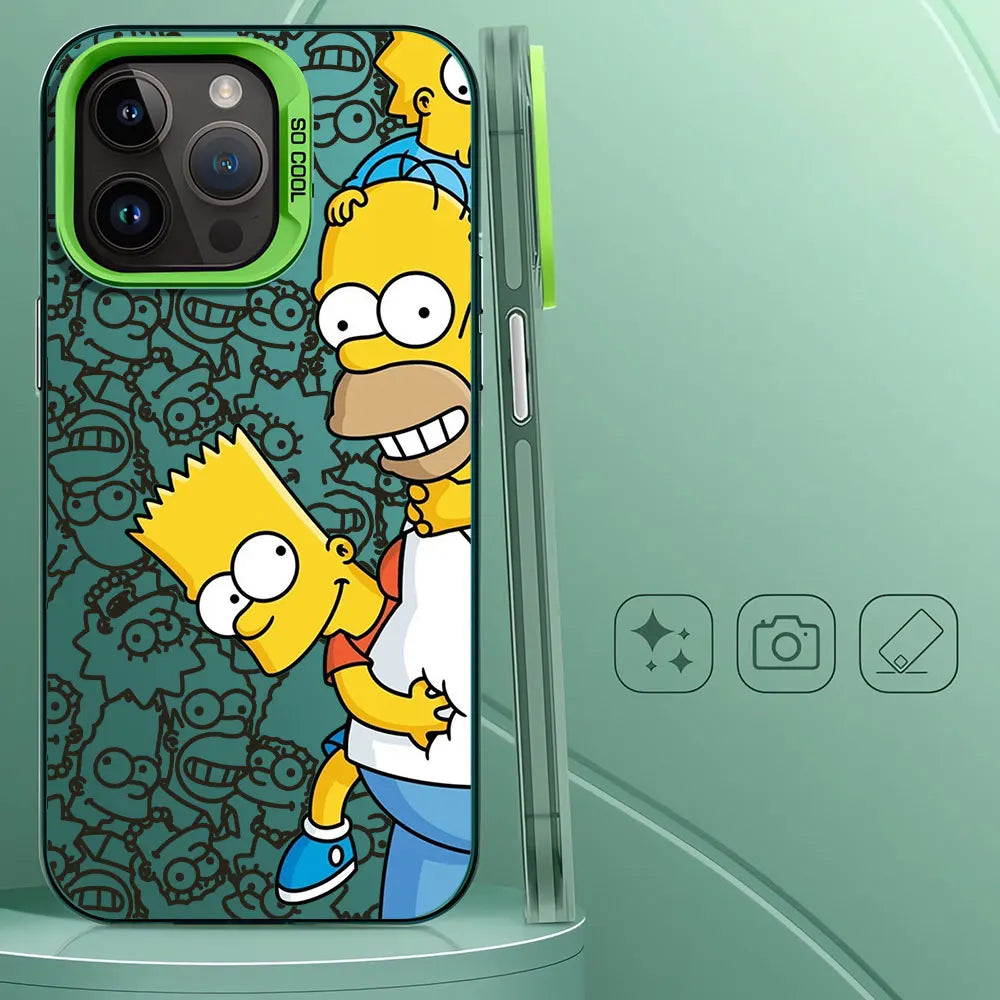 Funda para iPhone 14 con diseño de dibujos animados de Los Simpson