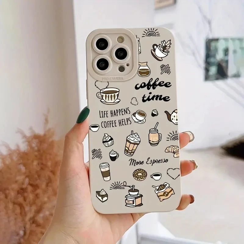 Case with "Coffee Time" design for iPhone 16