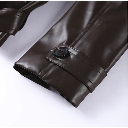 Giacca Donna in Pelle PU con Maxi Revers