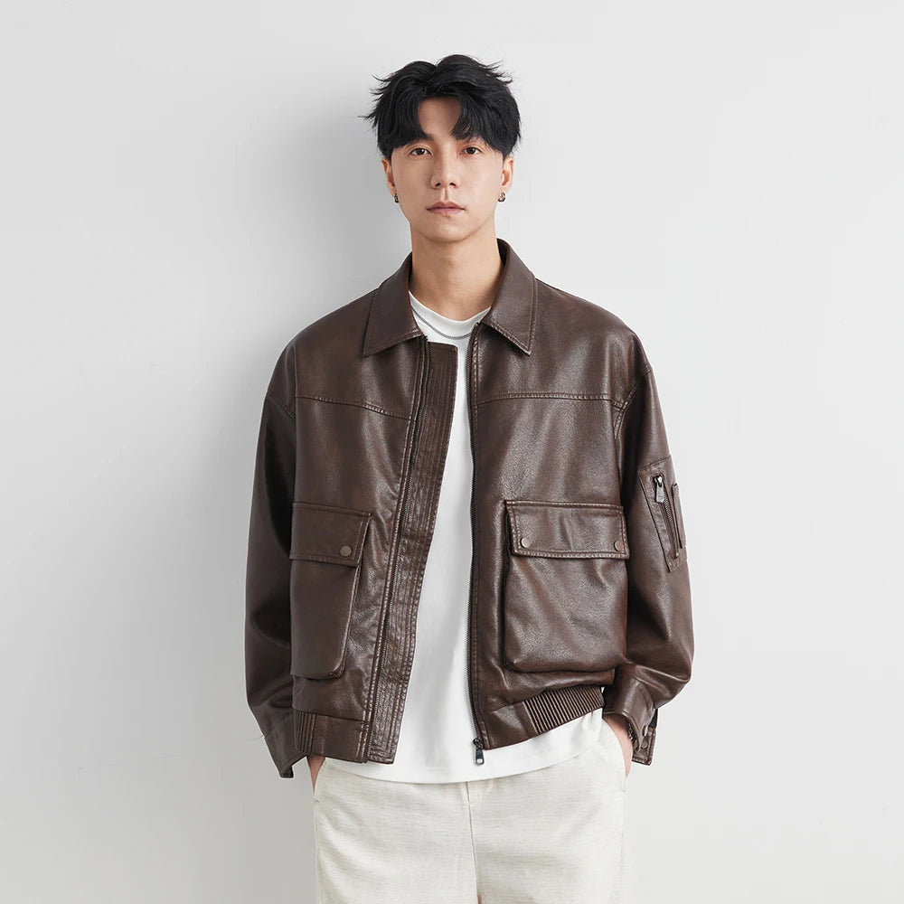 Giacca Uomo in Ecopelle Vintage