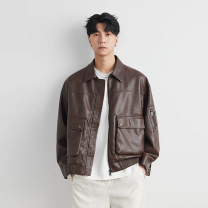 Giacca Uomo in Ecopelle Vintage