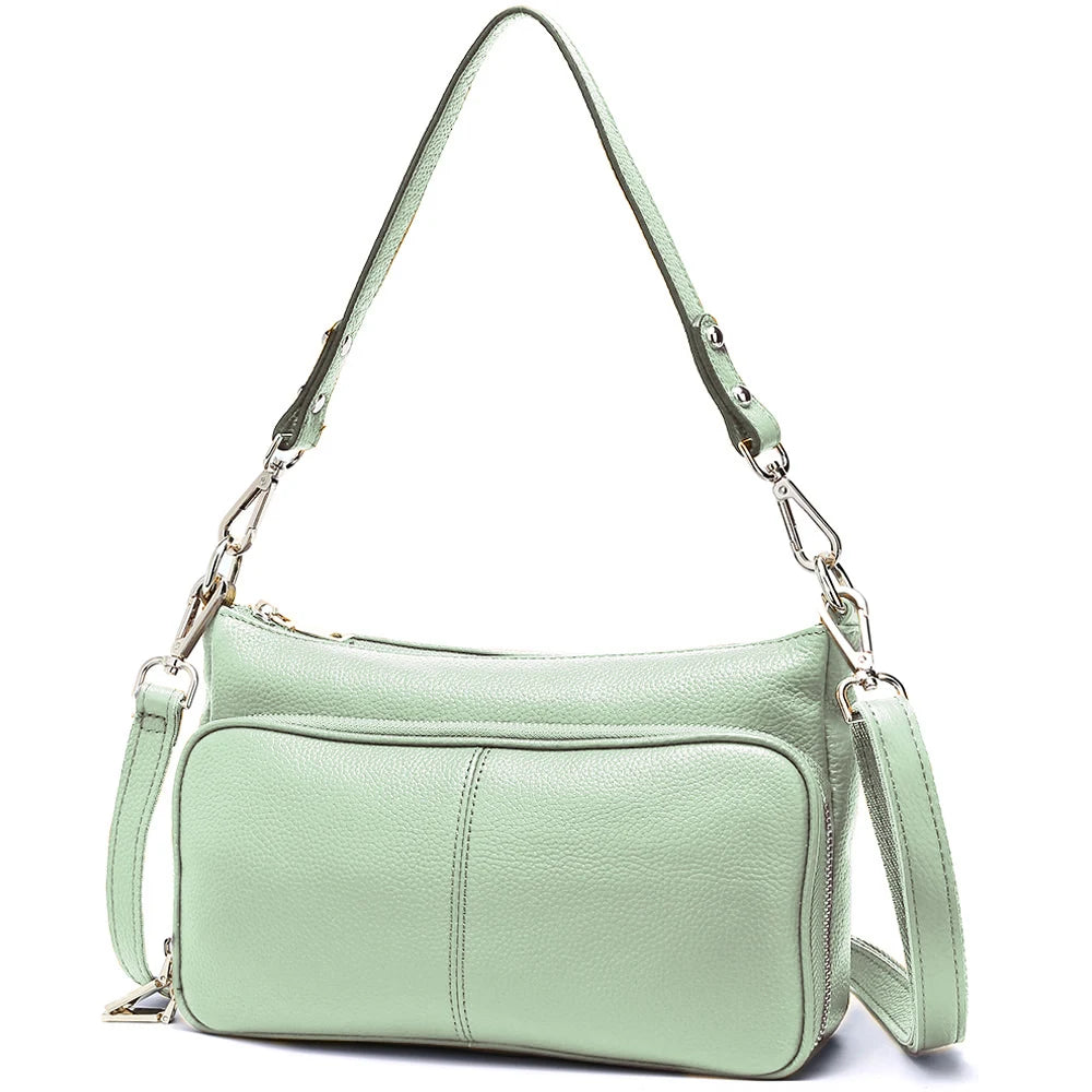 Bolso de hombro de cuero genuino