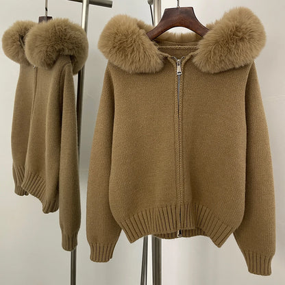 Cardigan Oversize Donna con Cappuccio