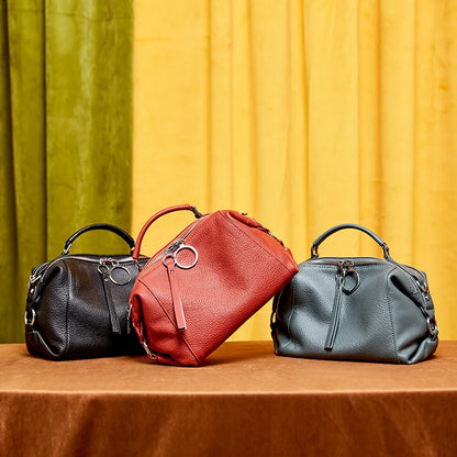 Borsa Boston in Vera Pelle
