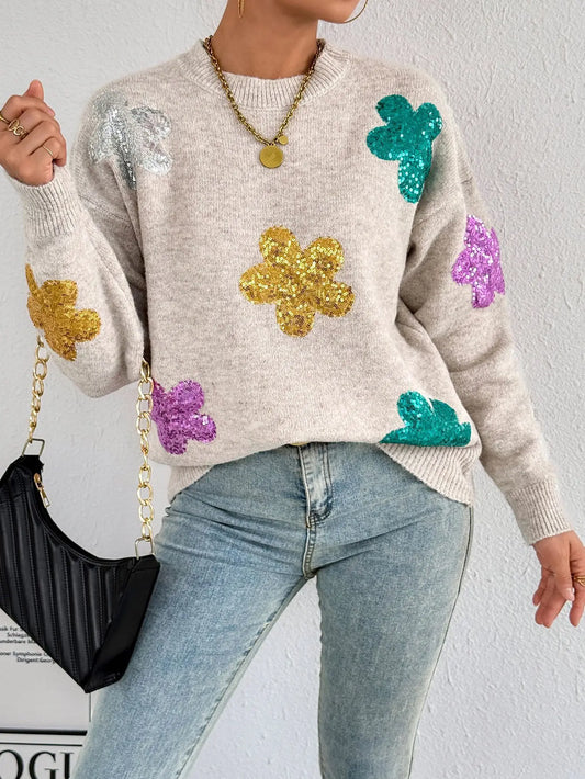 Maglione Dettagli Floreali