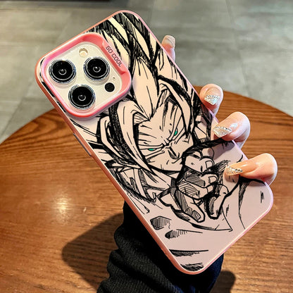 Cover Colorata e Argento per iPhone – Design Saiyan di Dragon Ball
