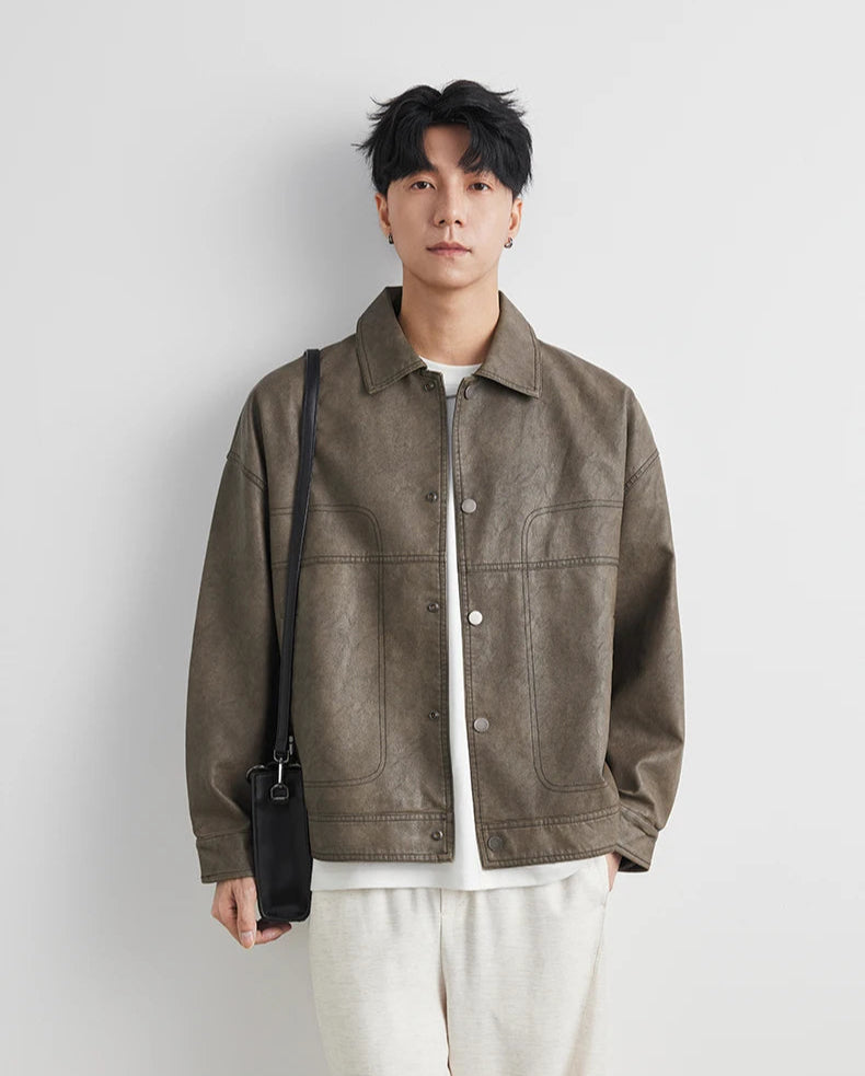 Giacca Uomo in Pelle Stile British