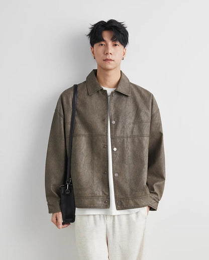 Giacca Uomo in Pelle Stile British