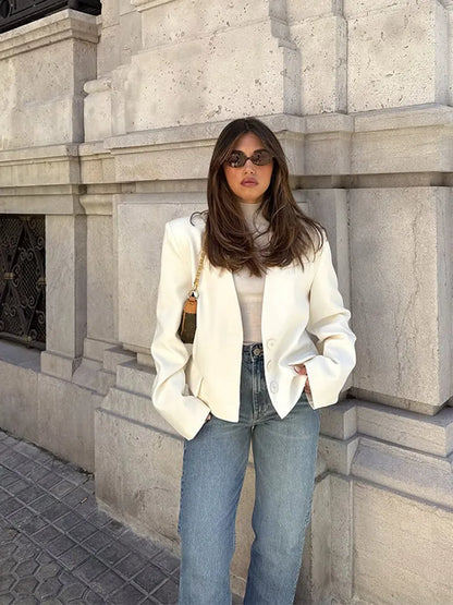 Giacca Corta Donna con Scollo a V