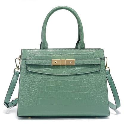 Borsa a Mano in Vera Pelle con Texture Elegante