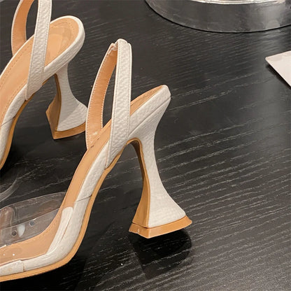 Tacchi trasparente con Fiocco e Perle