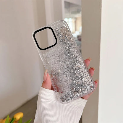 Custodia con Effetto Stelle Argento per iPhone
