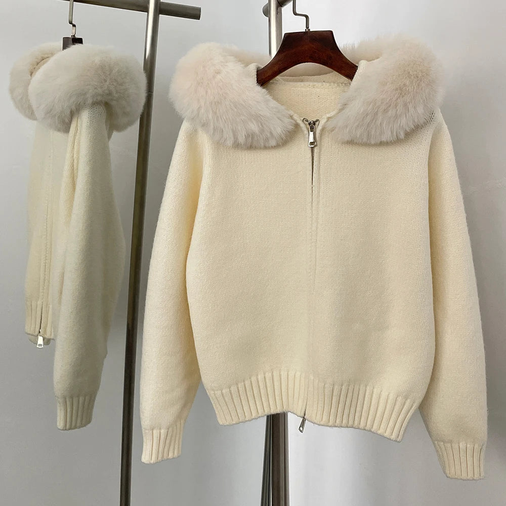 Cardigan Oversize Donna con Cappuccio