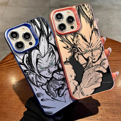 Cover Colorata e Argento per iPhone – Design Saiyan di Dragon Ball