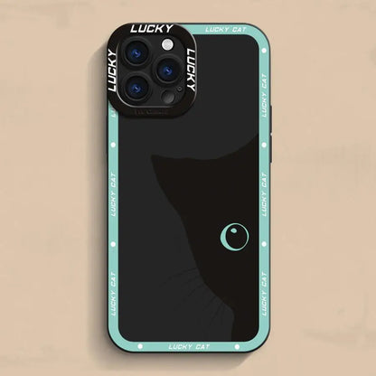 Funda protectora con diseño de gato de la suerte para iPhone 11