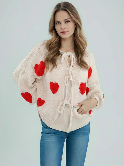 Cardigan con Ricamo Ciliegie