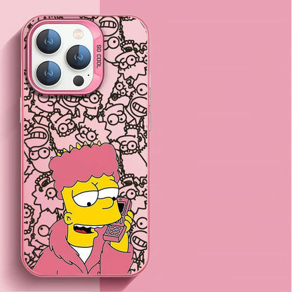 Funda para iPhone 14 con diseño de dibujos animados de Los Simpson