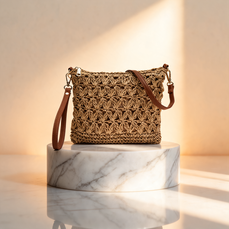 Bolso de Hombro Efecto Rafia Misako Blumi